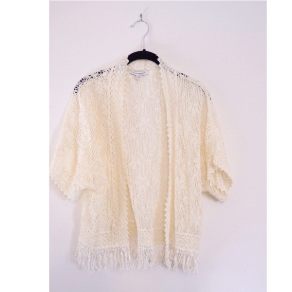 Crochet lace jacket kimono
